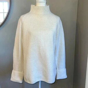 Vince Ribbed Knit Mock Neck Wool Sweater Size L